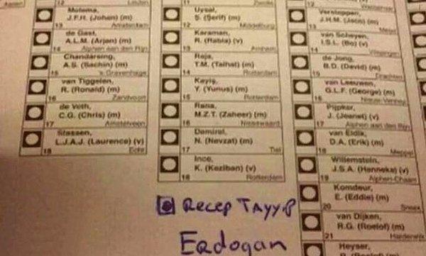 Erdoğan'a oy atıldı...