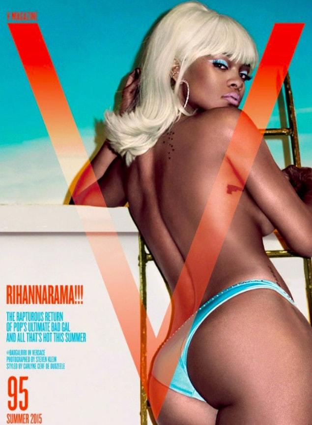 This 2015 V magazine cover has a feel of the 70s with her blonde wig...