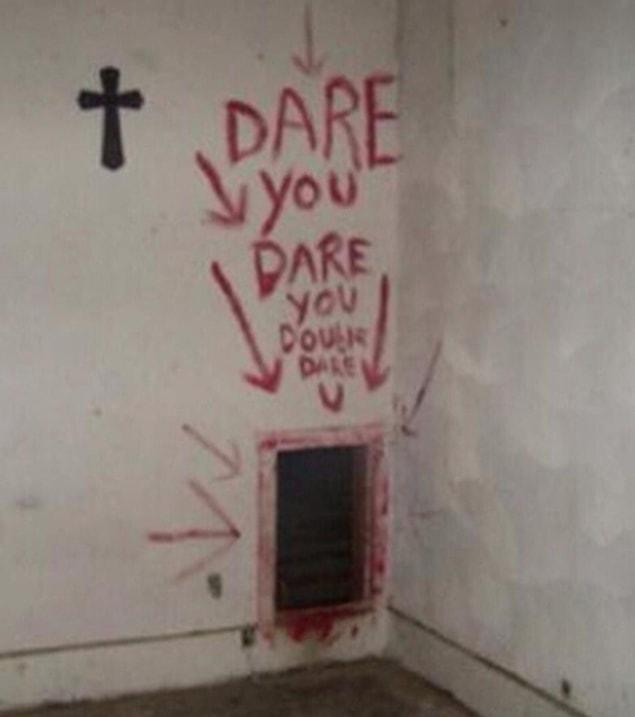 15. Was it you who wrote this message in an abandoned church?