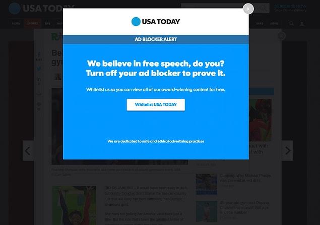 5. Irritating websites that want you to turn off your AdBlocker.