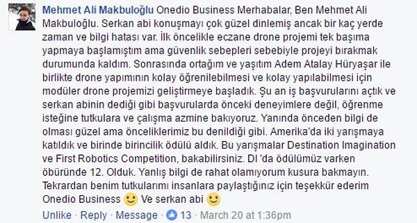 Hikayesinin Onedio'da yayınlanmasının ardından Mehmet Ali, bize ulaşarak tüm mütevaziliği ile birkaç küçük hataya dair düzeltmeler yaptı.