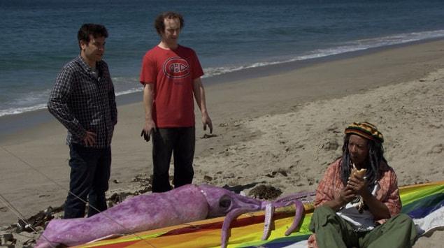 16. Season 9's episode "Mom and Dad" shows a Rastafarian hang glider "eating a sandwich."