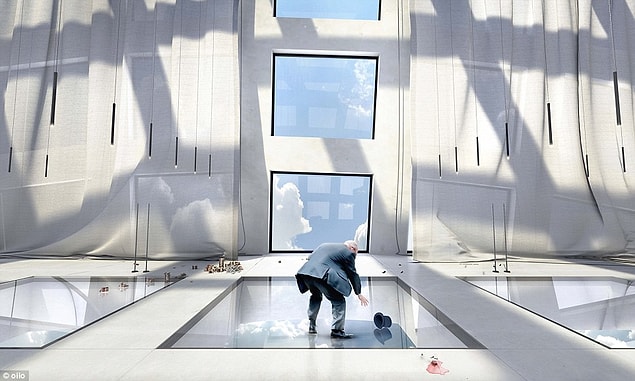 4. 4.000 feet uzunluğundaki dış cephesi tamamen cam kaplamalı olan g&ouml;kdelenin, mevcut t&uuml;m tasarımlara meydan okuyacak bir asans&ouml;r sistemine de ihtiyacı var.