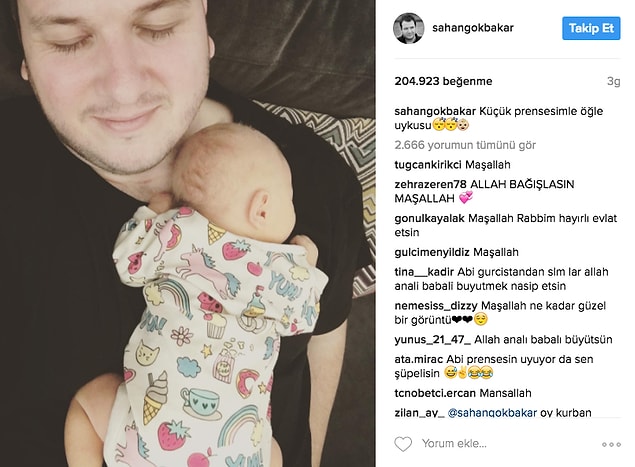8. Şahan Gökbakar, kızı Ela ile ilk fotoğrafını paylaştı.