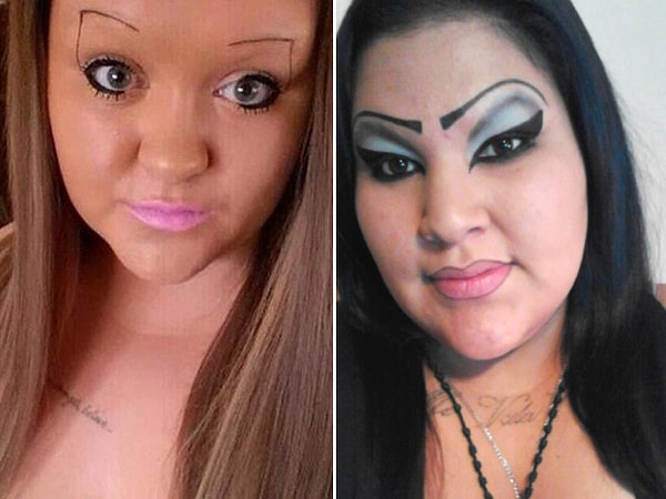 6. Брови слева похожи на паучьи лапки.