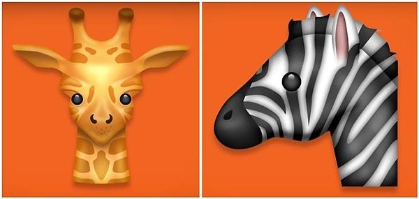 Hayvan kategorisine zürafa ve zebra da eklenmiş: