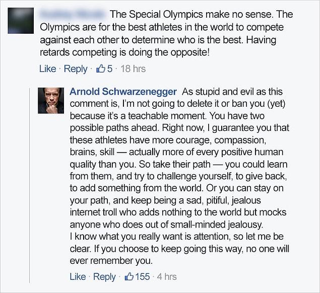 Here's the comment and Arnie's response to it.