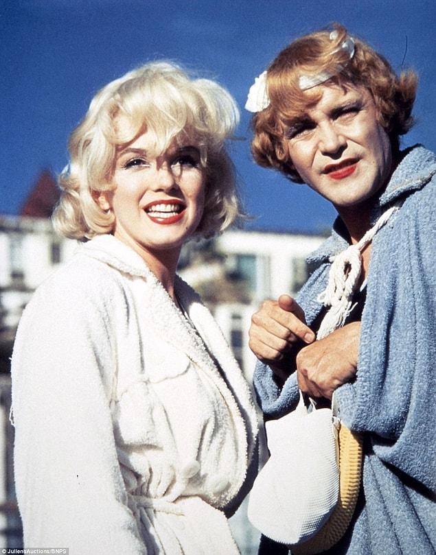 A publicity photo shows the screen legend beaming as she posed with Jack Lemmon in Some Like it Hot.