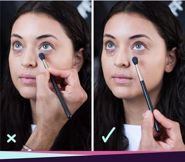 Don't hold your brushes like a "chubby pencil." Instead, hold them further up the handle for more fluidity and control when blending.