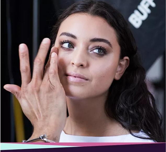 If you use your hands to apply makeup, use your ring finger, as opposed to your pointer finger, for a more subtle application.