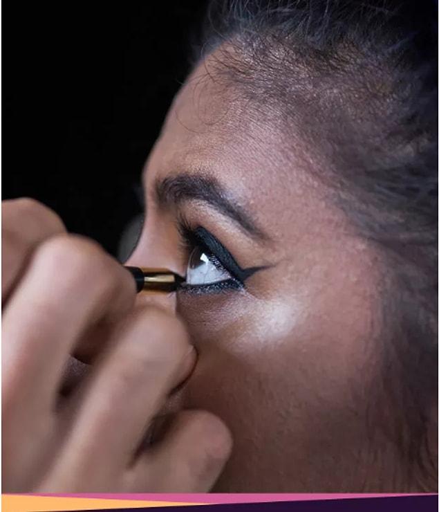 You can line your bottom lash line with pencil if you haven't quite nailed liquid yet.