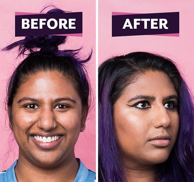 With Krutika, Sir John showed how to do a minimal contour, and he gave her this KILLER winged eye!