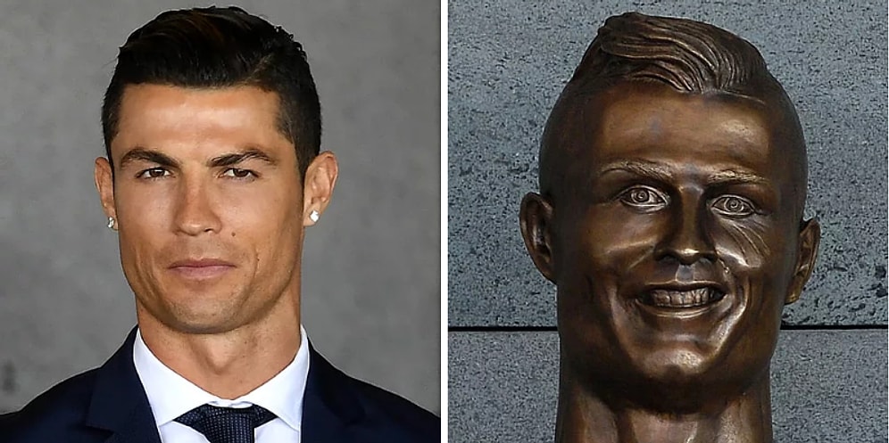 Уморительный бюст, посвященный Криштиану Роналду, стал героем фотожаб
