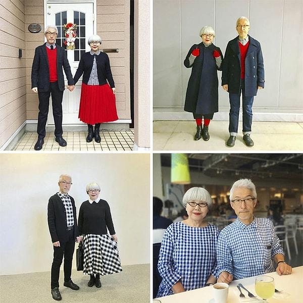 24. 37 yıllık evli çift, her zaman birbirleriyle uyumlu giyiniyorlar.