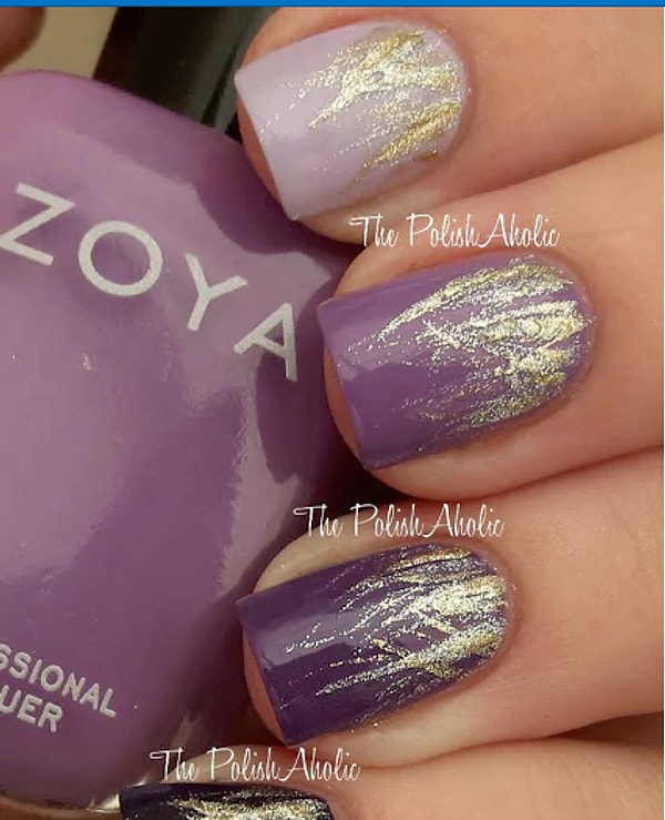 8. Лаванда с золотистым омбре - так женственнно