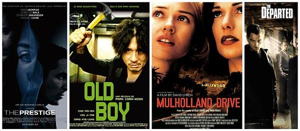 The Prestige-Oldbooy-Mullholand Dr.-The Departed