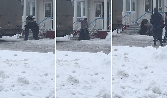 Ayıya Askerlik Arkadaşı Muamelesi Yapan Adam