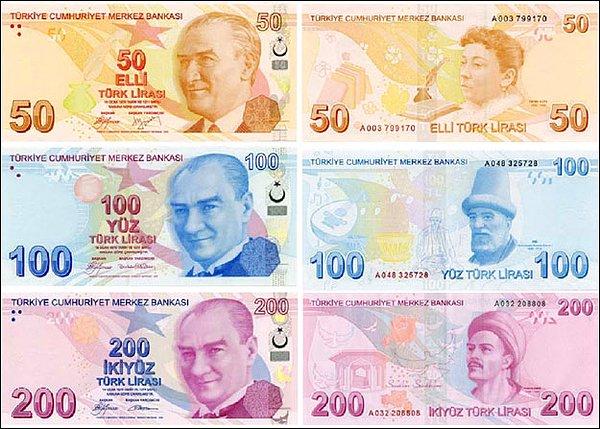 7. Türkiye'de piyasada dolaşan banknot sayısı 1 milyardan fazla.