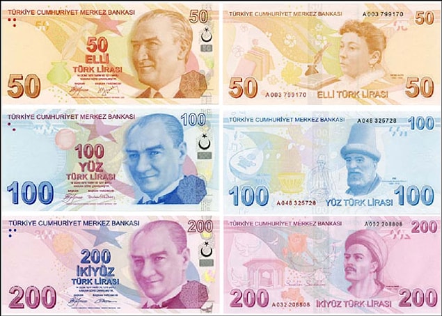 7. Türkiye'de piyasada dolaşan banknot sayısı 1 milyardan fazla.