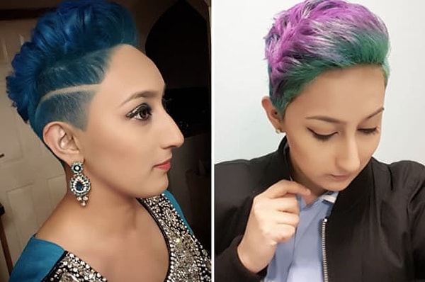 5. Магия окрашивания из голубого в изумрудно-сиреневый...