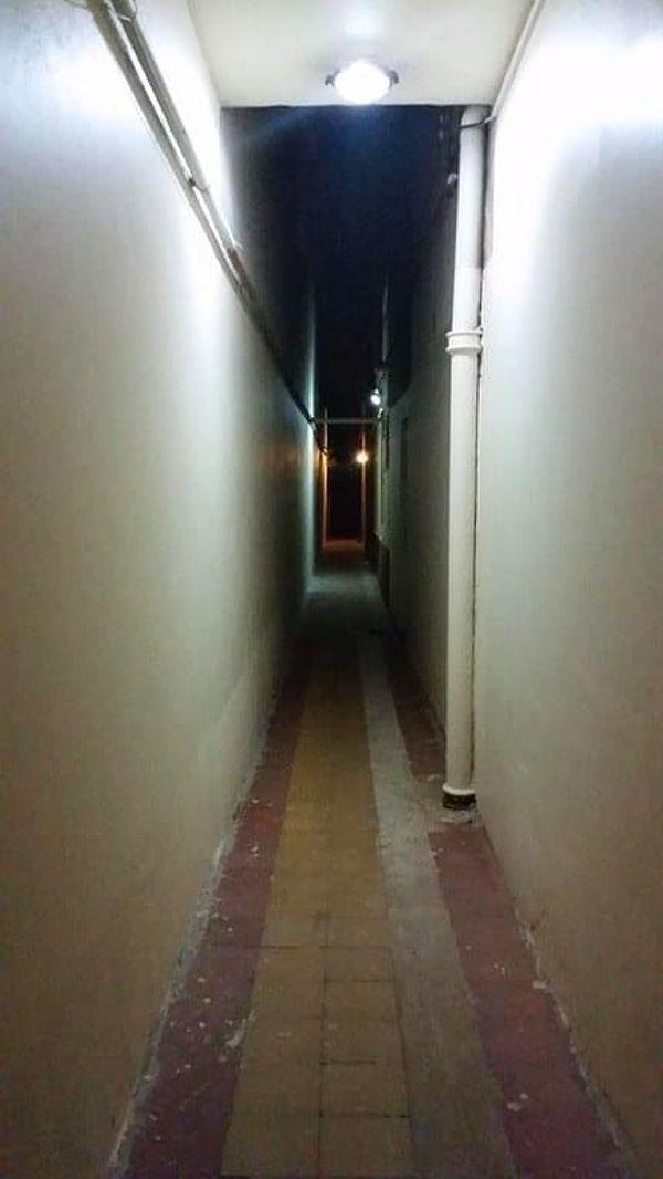 5. Imagine having to walk down this hallway to get where you need to go, the lights getting dimmer and dimmer...