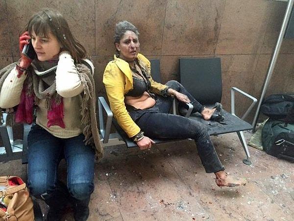 7. Brüksel havalimanı saldırısı olayın şokunu yaşayan bu iki kadın.