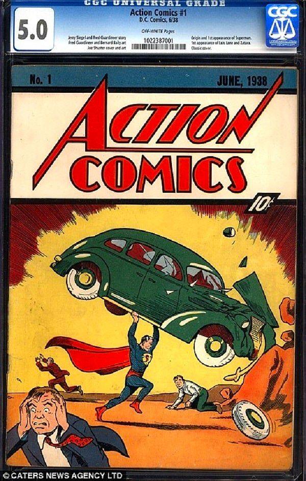 15. A couple discovered a copy of Action Comics No. 1 from 1938. Estimated value of this particular copy was $1.5 million.