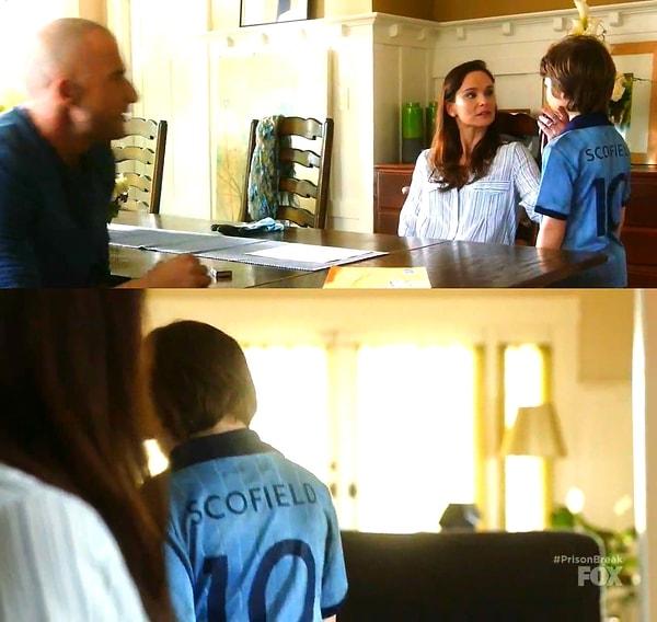 Michael ve Sara'nın çocuğu da epey zeki. Giydiği Scofield forması da tebessüm ettiriyor. ☺️