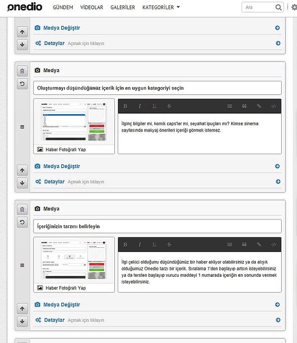 10. In this way, add the items you want to have in your content one by one.