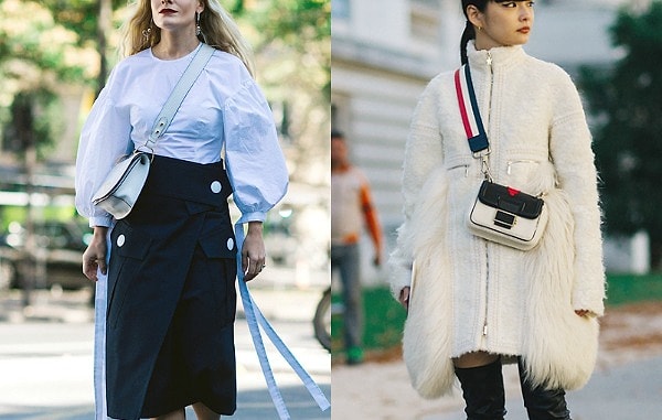 23. В вопросе сумочек модницы всего мира забросили тонкие изящные ремешки и теперь носят плотные маленькие кожаные сумочки с широкими грубыми ремнями.