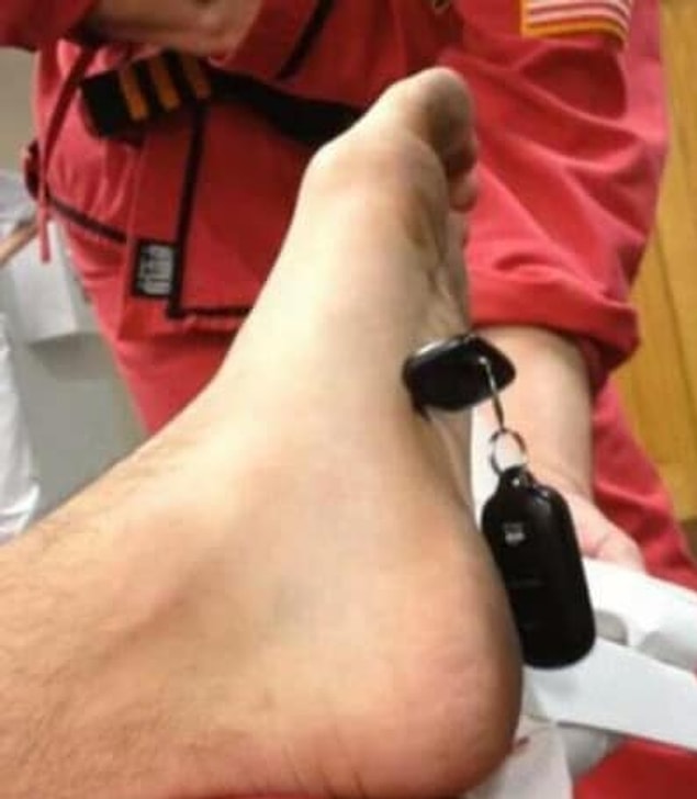 12. While this guy got hit by a car (key).