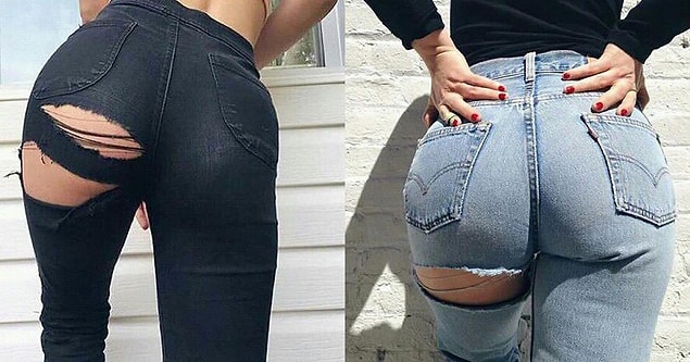Bu akımı takip eden birçok kişi kotlarının kalça kısmına makası geçirdi.