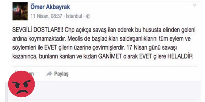 "Hayırcıların Karıları Kızları Evetçilere Helaldir" Deme Cesareti Bulan Şahsa Ağır Tepkiler