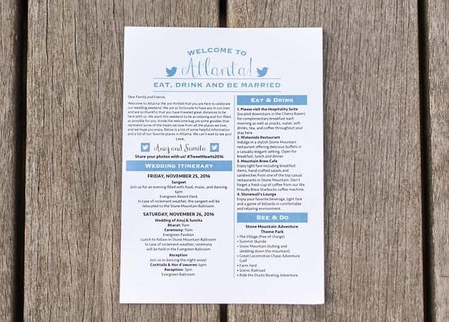 Their wedding took place in Atlanta, and it had the works. From Twitter-themed welcome cards...