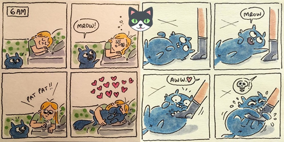 Kedi Severler Buraya! Evinde Kedi Besleyenlerin Başından Geçenleri Çok İyi Betimleyen 29 Karikatür