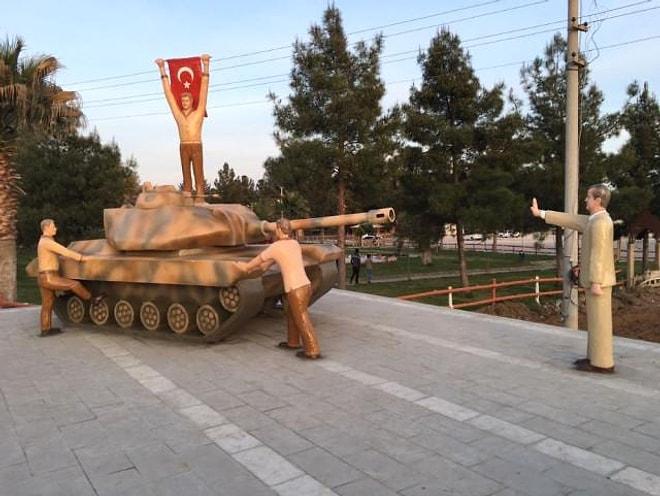 Sosyal Medyanın Gündemi: Tankı Durduran Erdoğan Anıtı