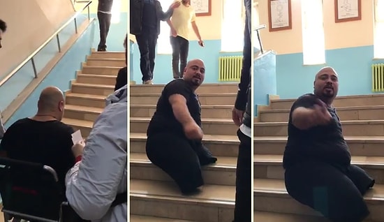 'Evet, Hayır' Diye Tartışırken Unutulan İnsanlık: Engelli Adam Merdivenleri Kendi Çıkmak Zorunda Kaldı