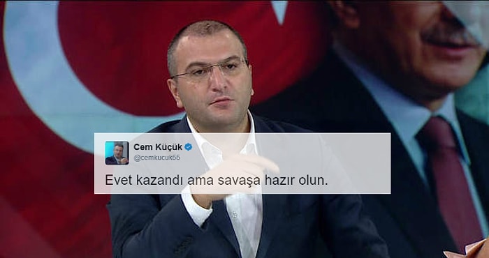 Cem Küçük'ün 'Evet Kazandı Ama Savaşa Hazır Olun' Tweeti Sosyal Medyanın Gündeminde