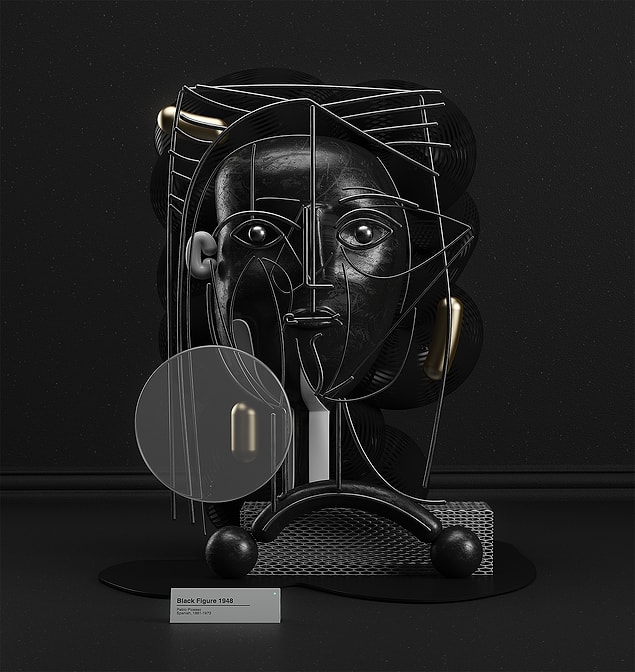 Works by the artist display a postmodern approach but still preserves Picasso's style.