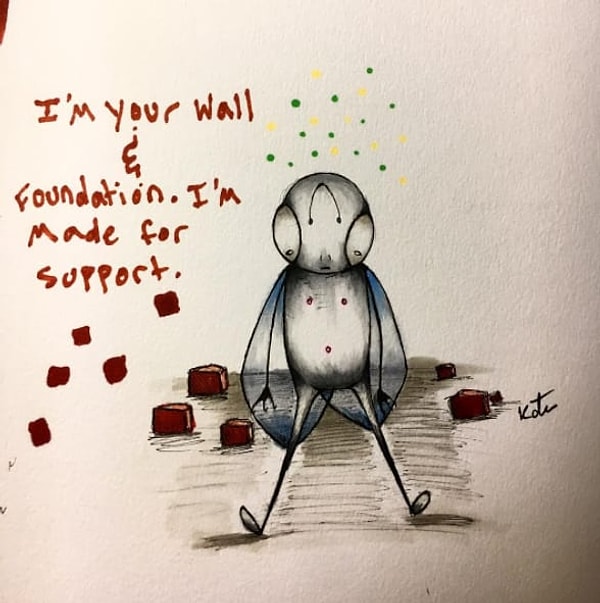 10. Кейт надеется, что, поделившись своими рисунками, она сможет поддержать других людей, страдающих от душевных болезней. "Моей целью является показать людям свое творчество и почувствовать связь с теми, кто понимает всю ту боль и трудности, с которыми им приходится жить", - говорит она.