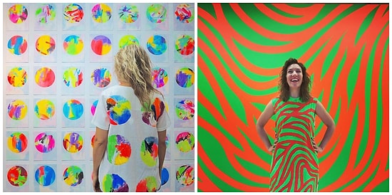 Дизайнер создает одежду, которая идеально сочетается с предметами искусства, на которые она смотрит