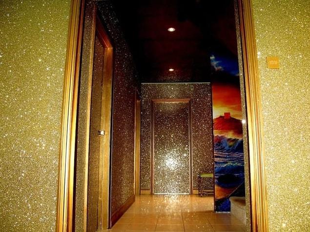 A glimpse at the gold glitter walls could soften even the coldest of hearts...