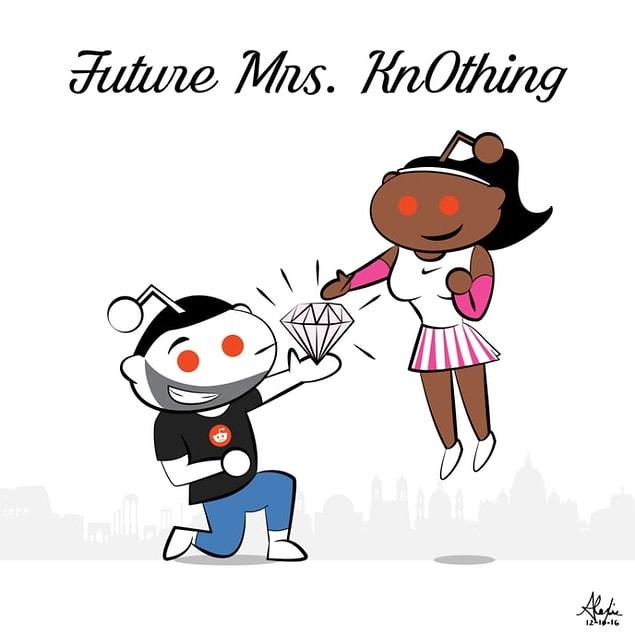The tennis star shared the news of their engagement on Reddit adding this picture.