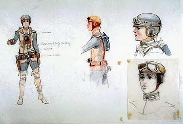 25. "Güç Uyanıyor"da Rey'in kıyafetleri, Luke Skywalker'ın eski çizimlerinden esinlenme.