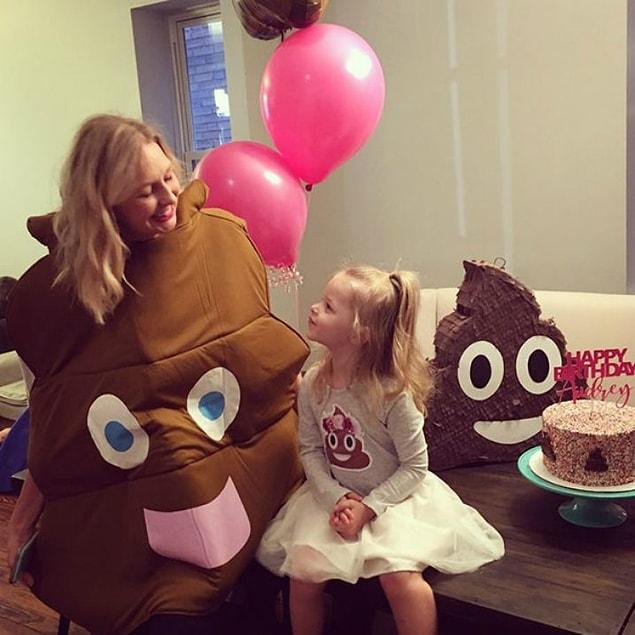 But the winning costume goes to Rebecca who really was a walking pile of poop!