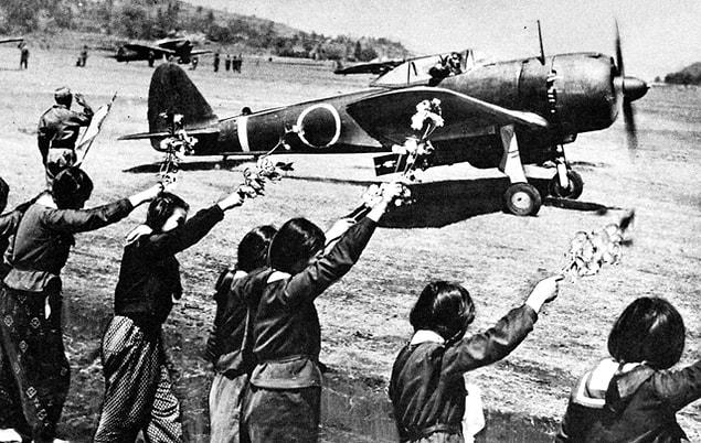 8. The Japanese pilots could return if they couldn't find a suitable spot for a kamikaze. Once a pilot came back nine times, he was shot.
