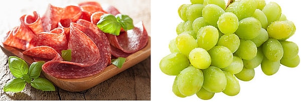 4. Колбаса + виноград