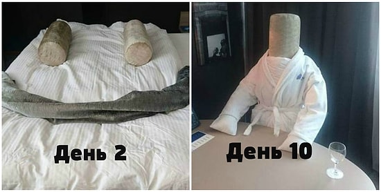 Заскучавший гость отеля придумывал забавные "челленджи" для горничной