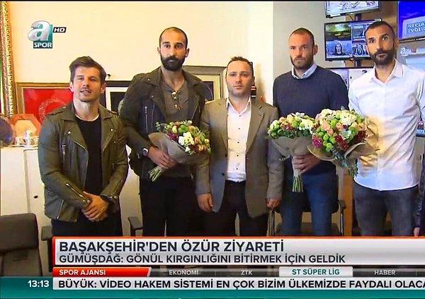 Olaya karışan Başakşehirli futbolcular, darp ettikleri muhabir Selman Kutlu'dan özür diledi.