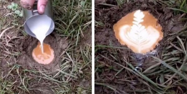 2. О, капучино в луже. Ясненько.